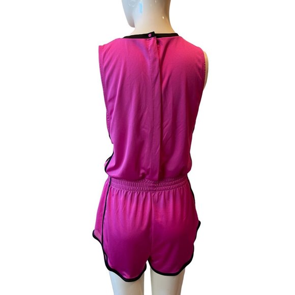 Nike Women Performance Running Romper SU190901LMS Smocked Waist Pink Size Small - Picture 3 of 6